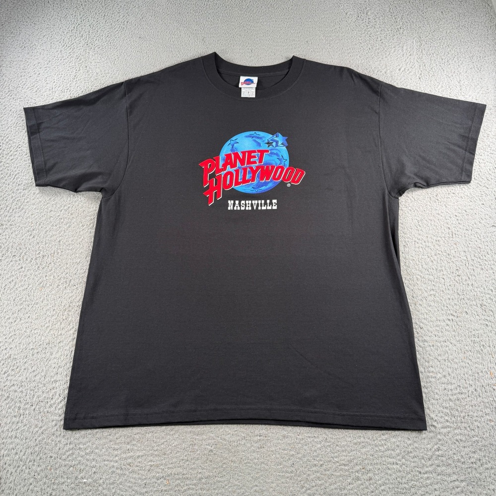 Vintage Planet Hollywood Nashville Shirt Mens XL Black Crew Neck Made In USA